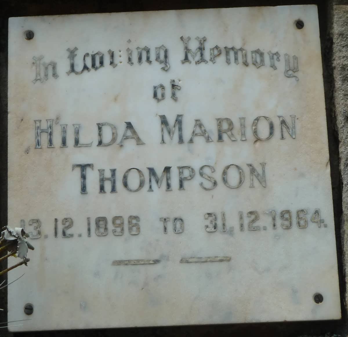 THOMPSON Hilda Marion 1896-1964