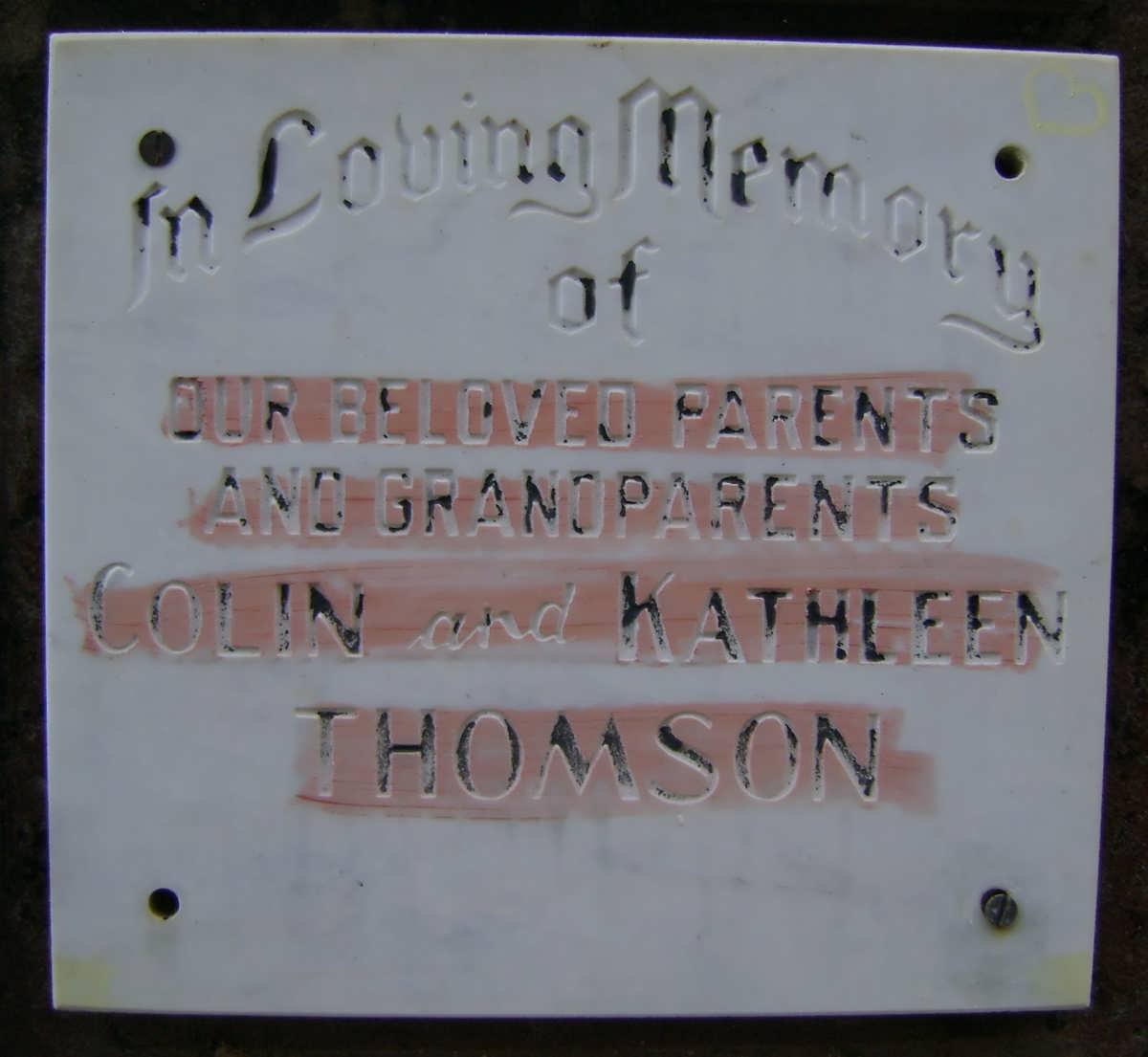 THOMSON Colin &amp; Kathleen