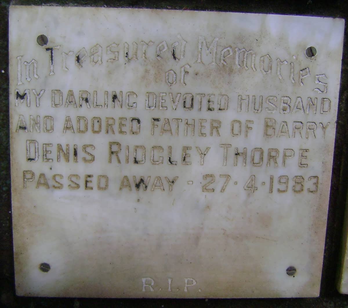 THORPE Denis Ridgley -1983