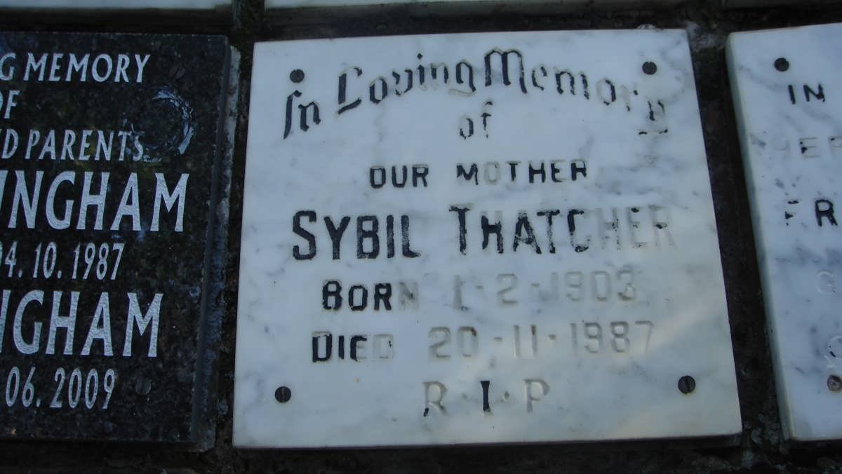 THATCHER Sybil 1903-1987