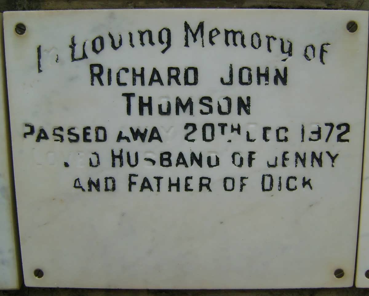 THOMSON Richard John -1972 