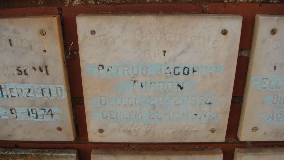 THERON Petrus Jacobus 1974-1974