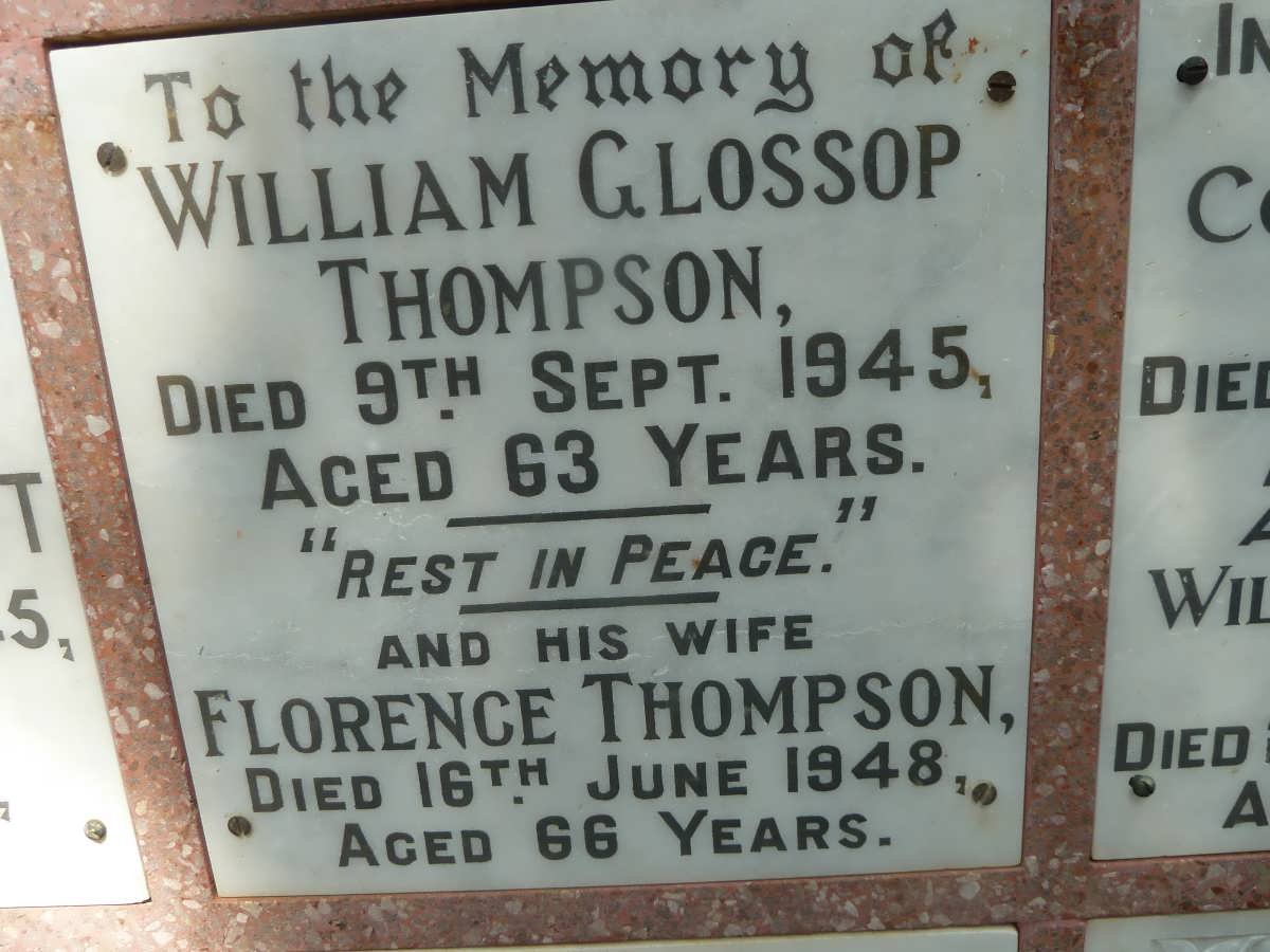 THOMPSON William Glossop -1945 &amp; Florence -1948