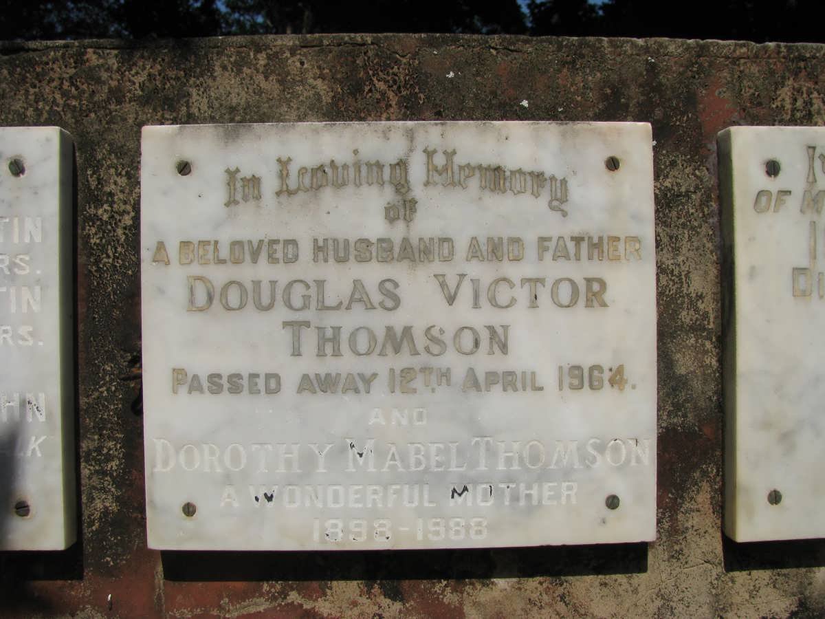 THOMSON Douglas Victor -1964 &amp; Dorothy Mabel 1898-1988