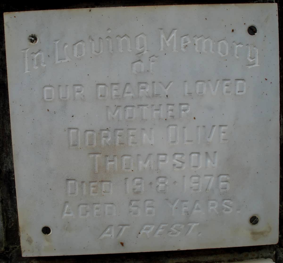 THOMPSON Doreen Olive -1976