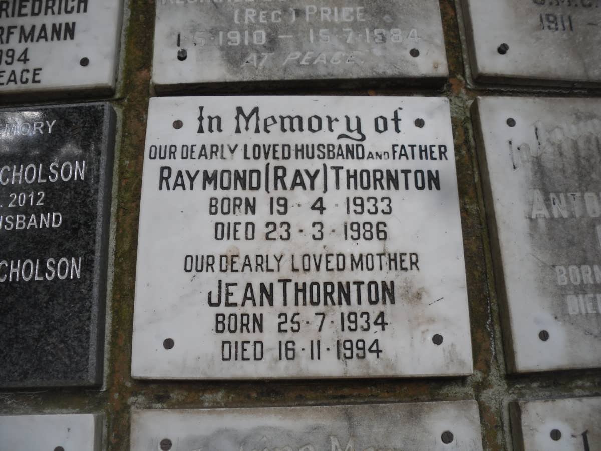 THORNTON Raymond 1933-1986 &amp; Jean 1934-1994