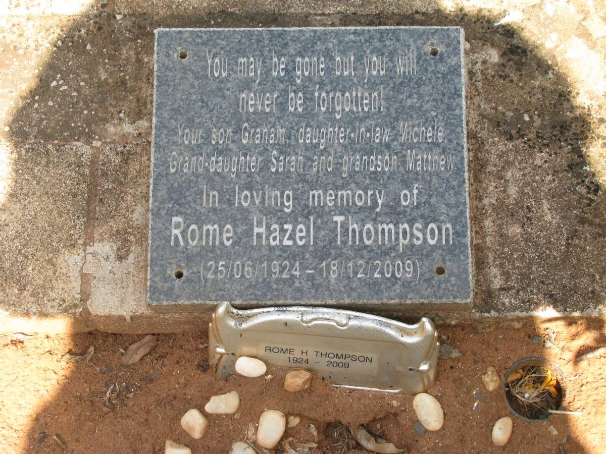 THOMPSON Rome Hazel 1924-2009