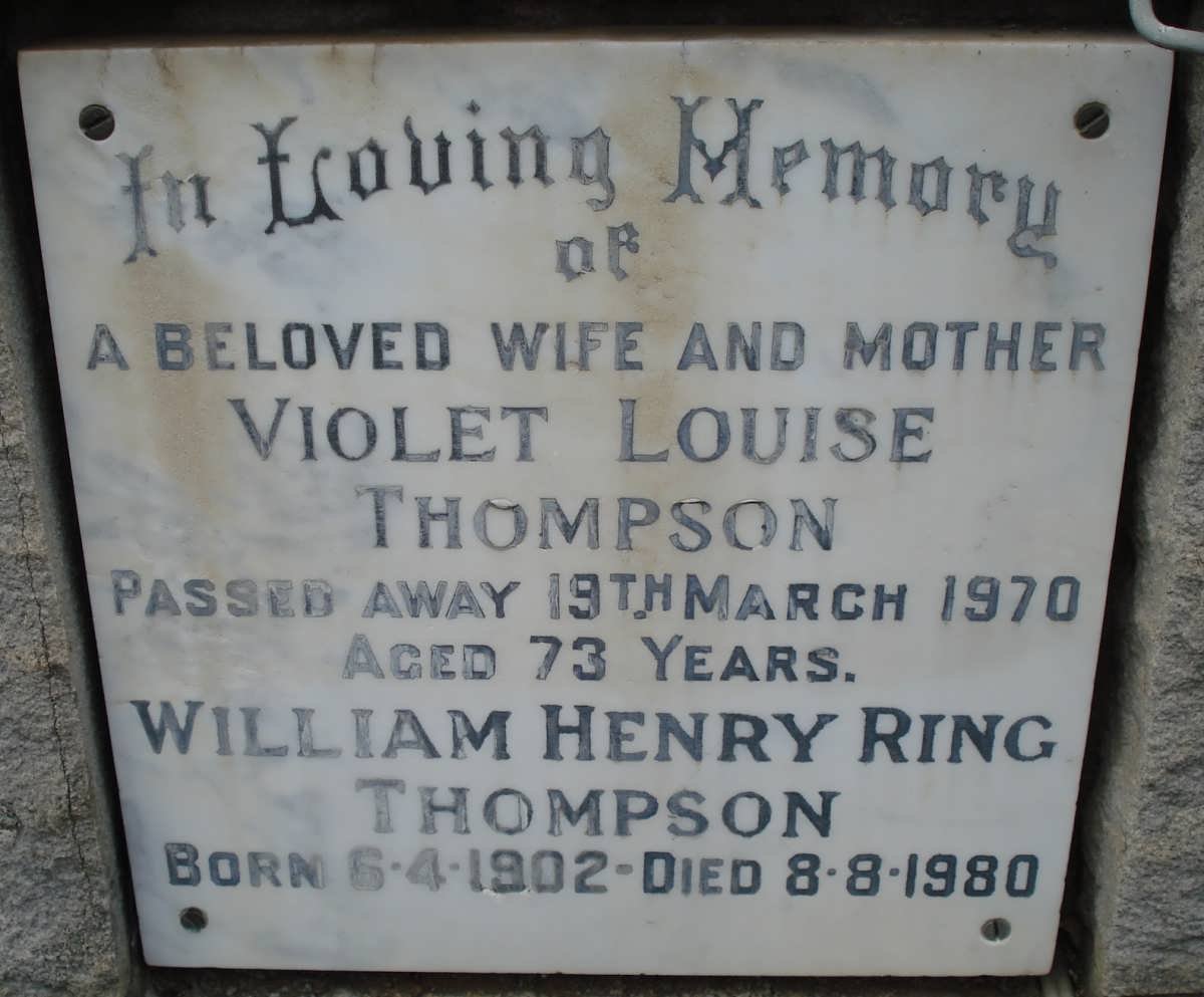 THOMPSON William Henry Ring 1902-1980 &amp; Violet Louise -1970