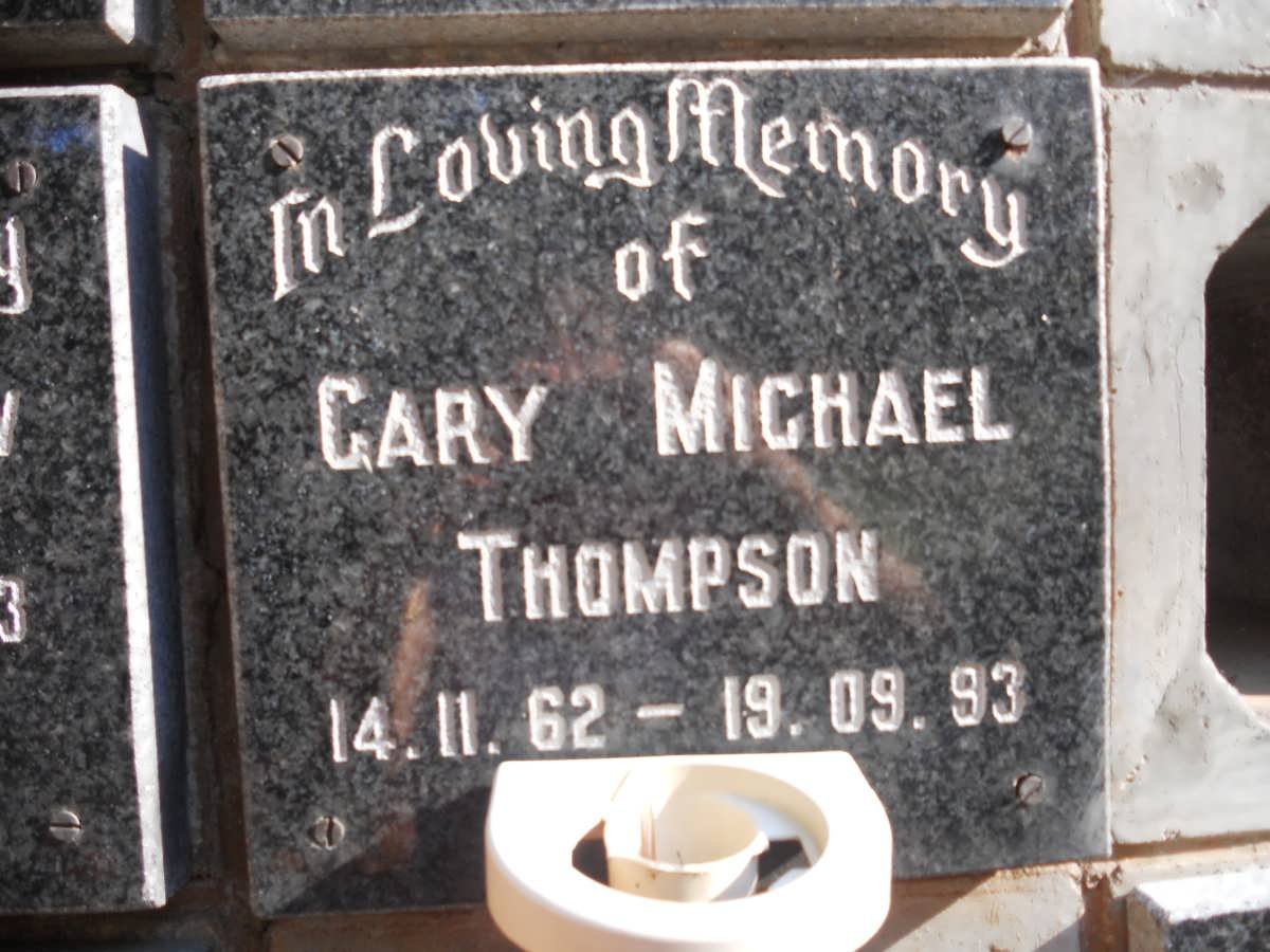 THOMPSON Gary Michael 1962-1993
