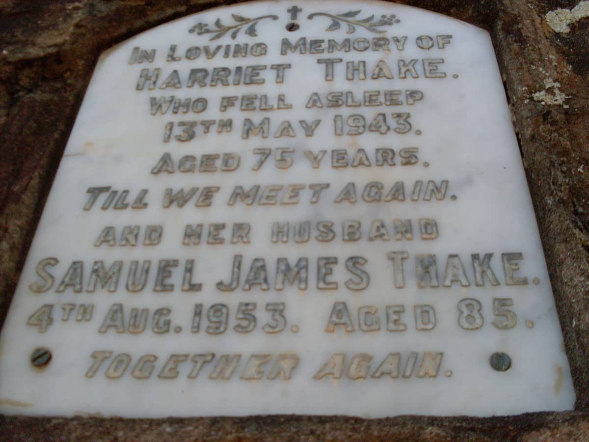 THAKE Samuel James -1953 &amp; Harriet -1943