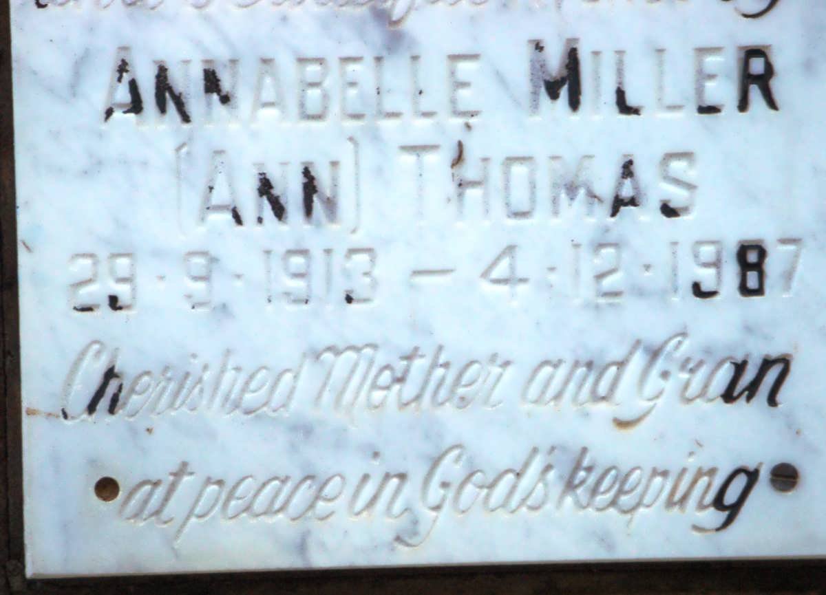 THOMAS Annabelle Miller 1913-1987