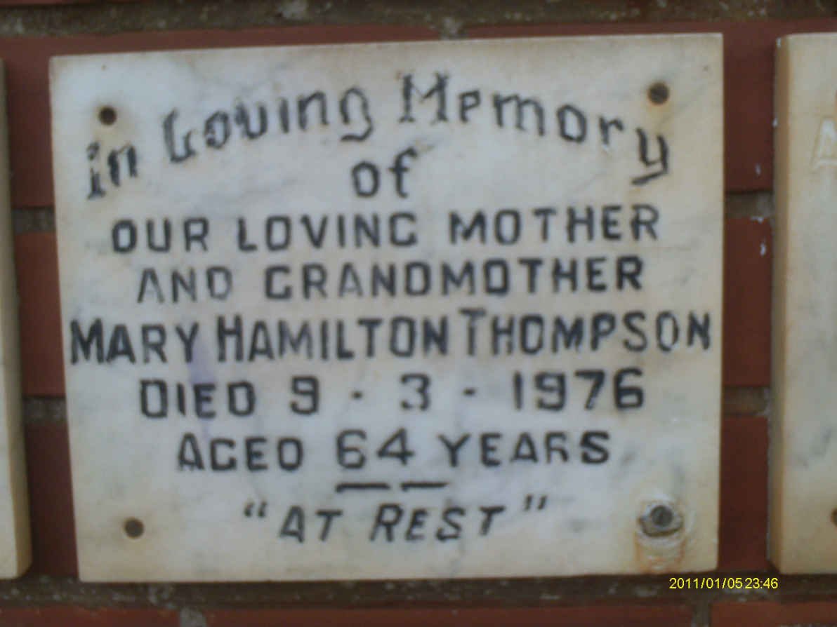 THOMPSON Mary Hamilton -1976