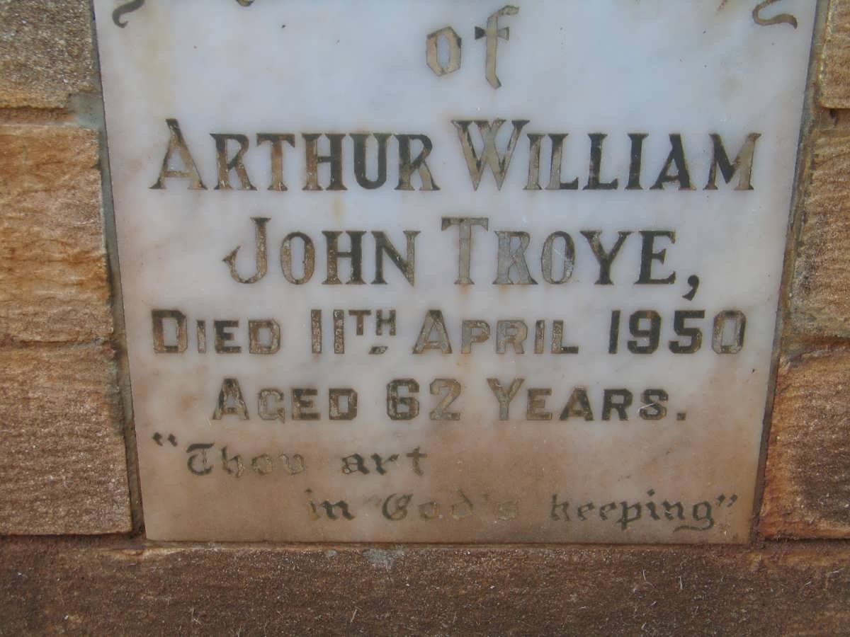 TROYE Arthur William John -1950