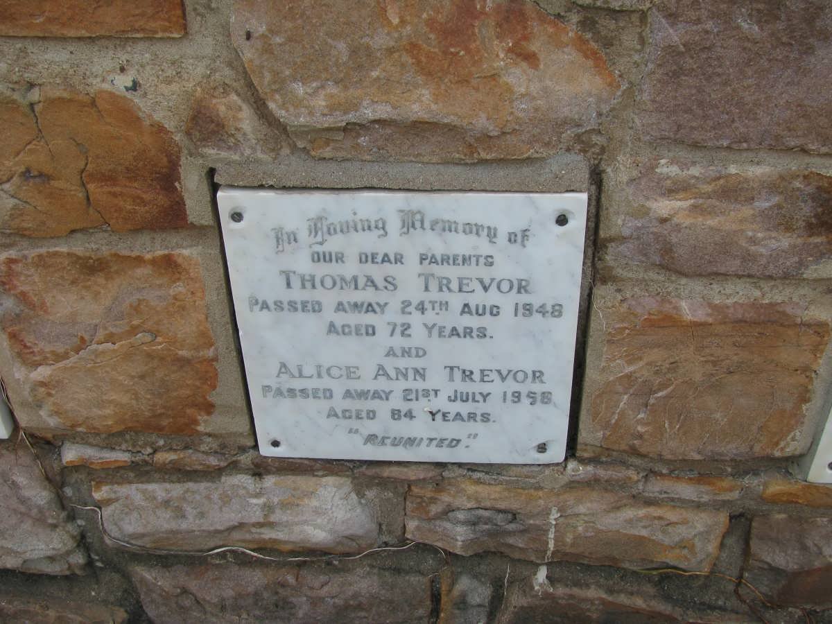 TREVOR Thomas -1948 &amp; Alice Ann -1958