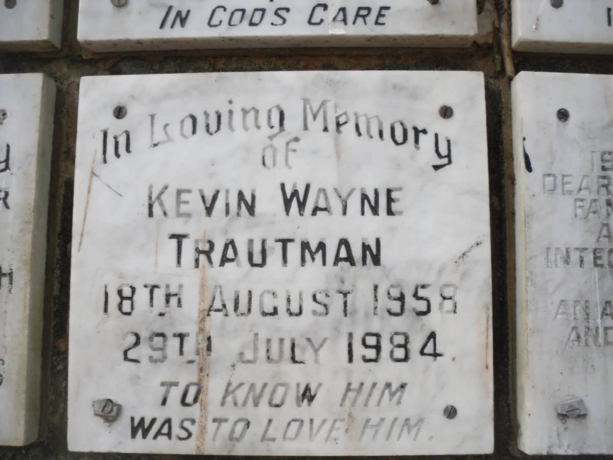 TRAUTMAN Kevin Wayne 1958-1984