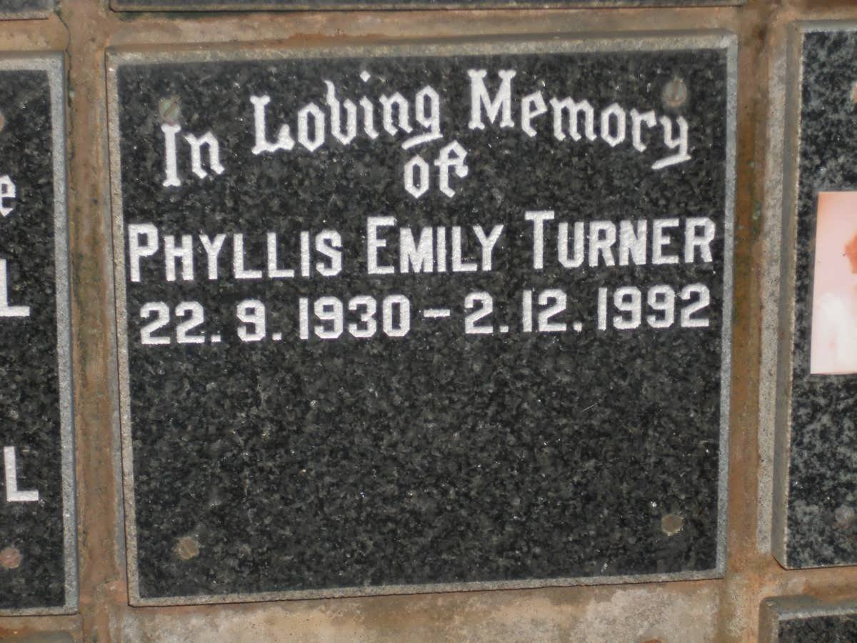 TURNER Phyllis Emily 1930-1992
