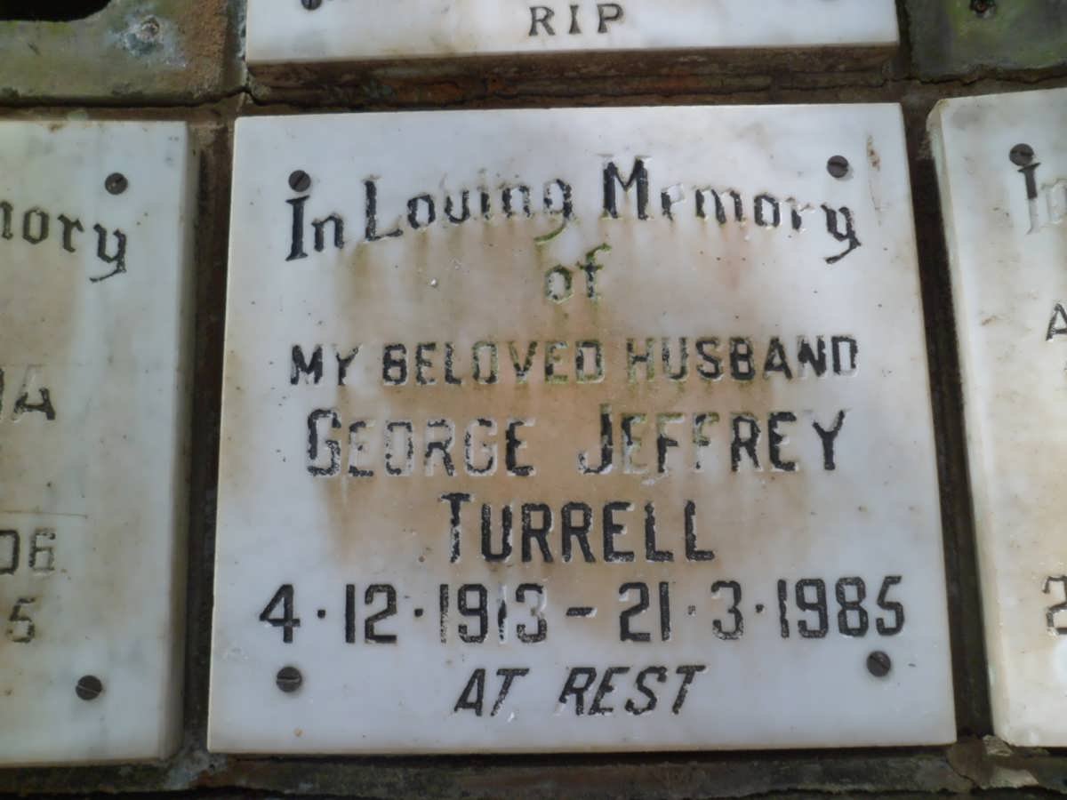 TURRELL George Jeffrey 1913-1985