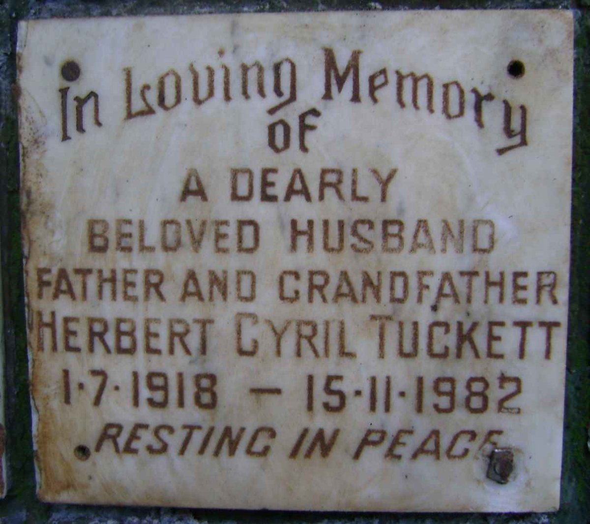 TUCKETT Herbert Cyril 1918-1982