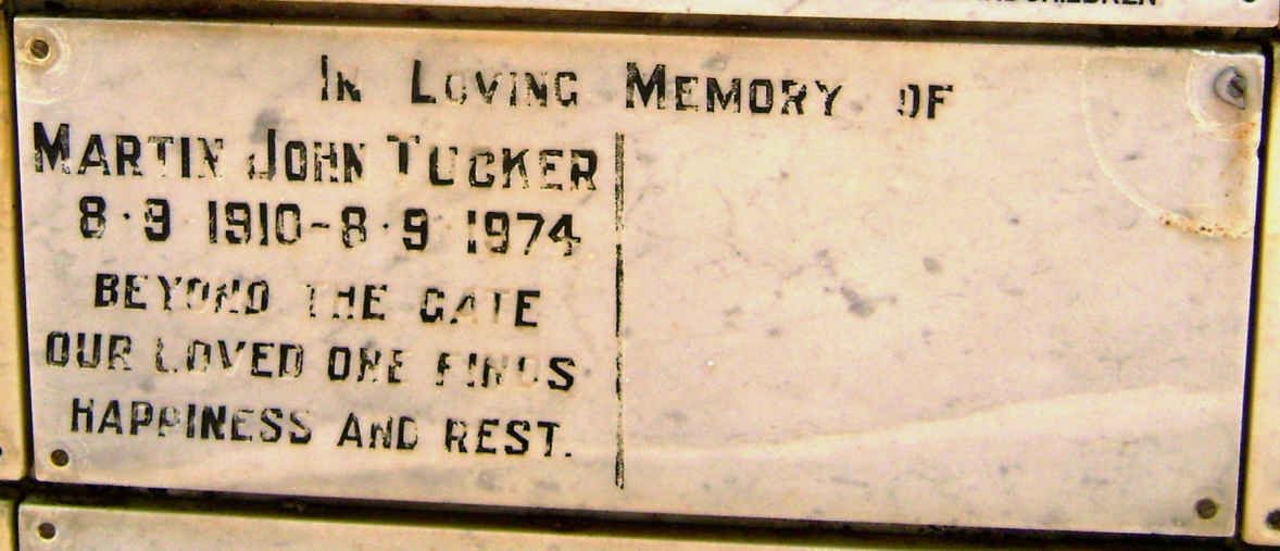 TUCKER Martin John 1910-1974