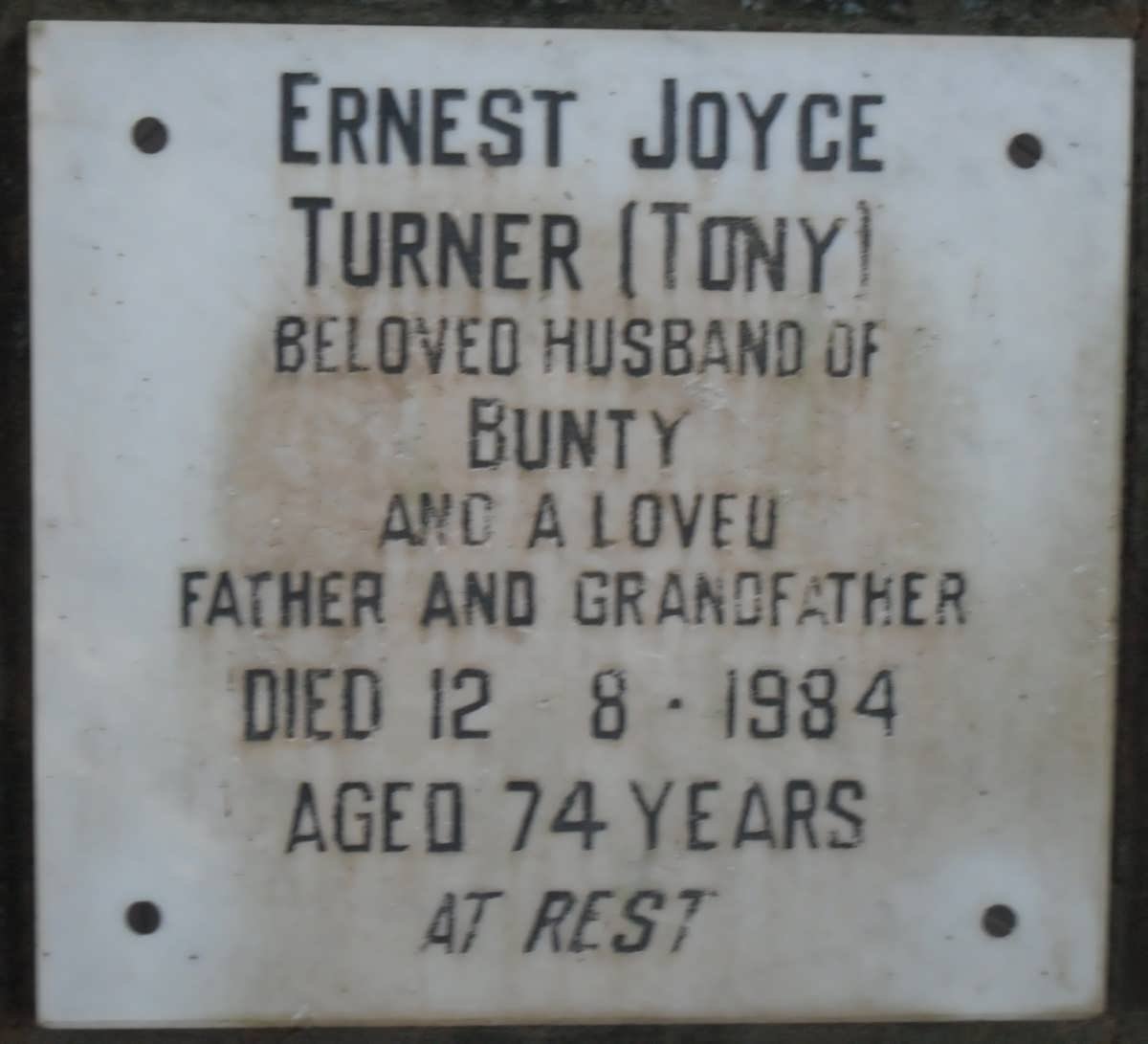 TURNER Ernest Joyce -1984