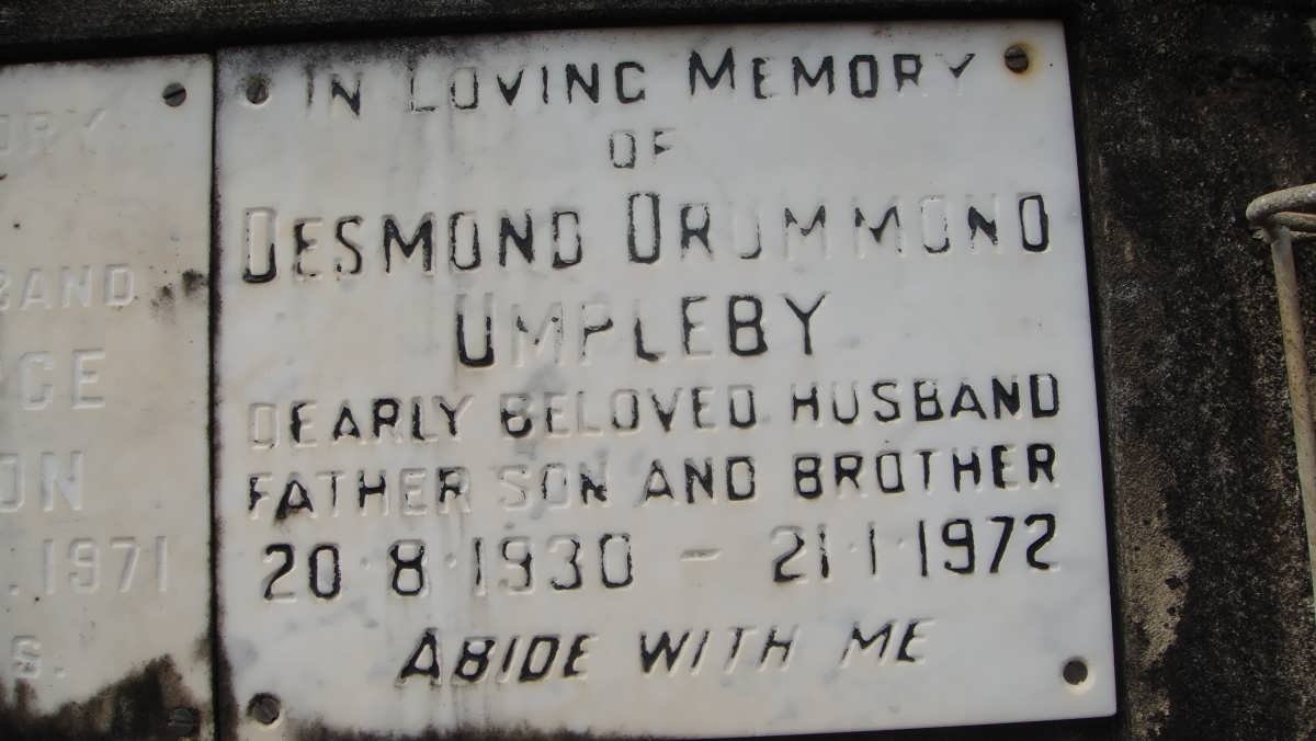 UMPLEBY Desmond Drummond 1930-1972