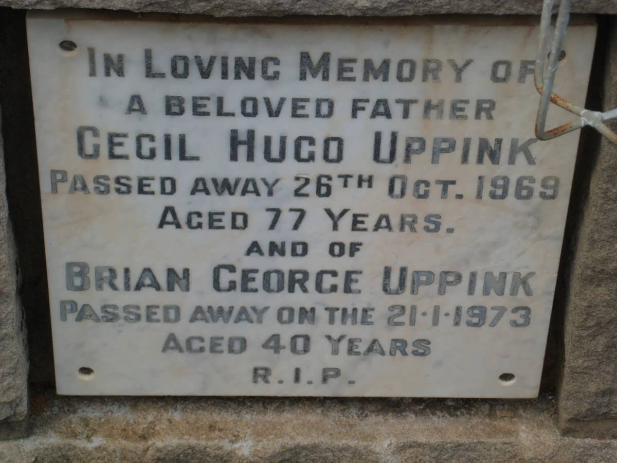 UPPINK Cecil Hugo -1969 &amp; :: UPPINK Brian George -1973
