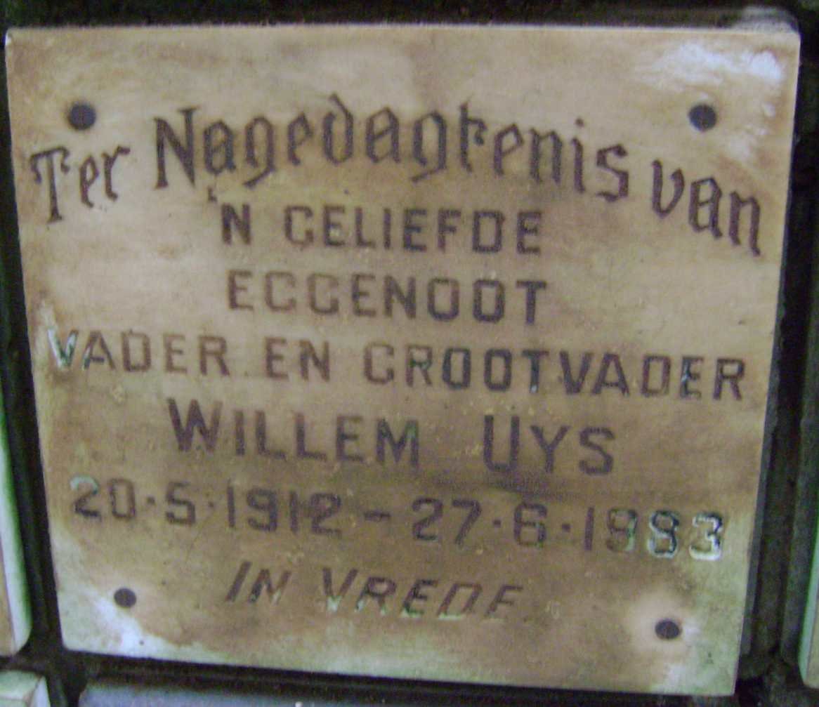 UYS Willem 1912-1983