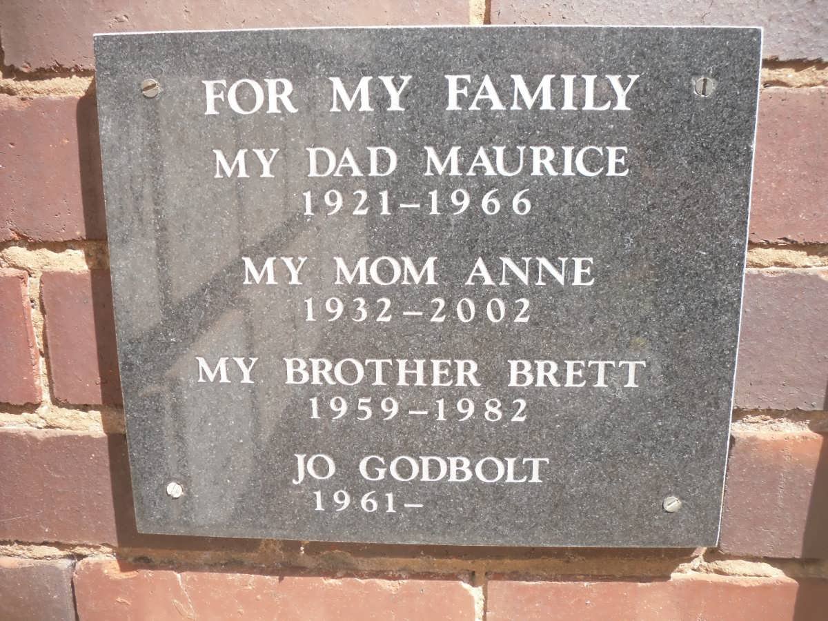 ? Maurice 1921-1966 &amp; Anne 1932-2002 :: ? Brett 1959-1982 :: GODBOLT Jo 1961-