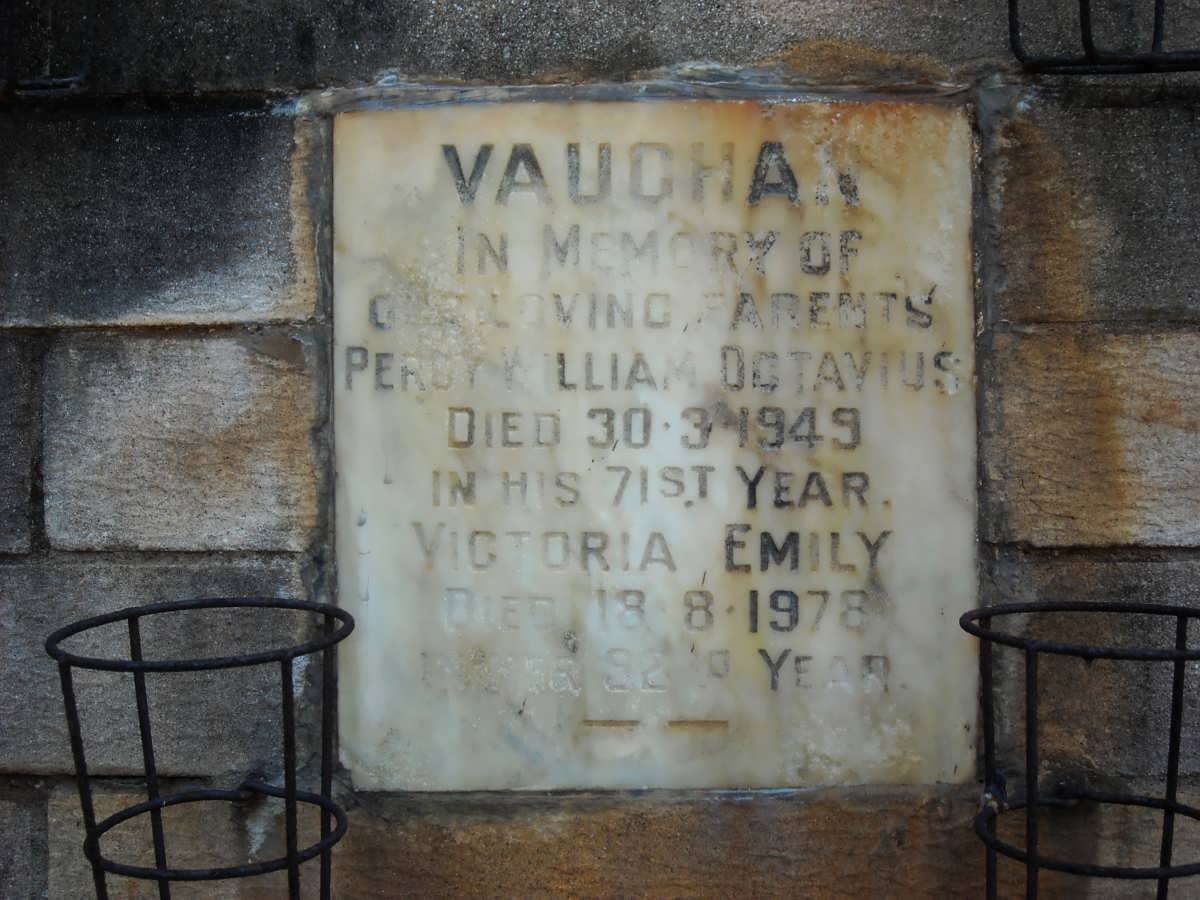 VAUGHAN Percy William Octavius -1949 &amp; Victoria Emily -1978