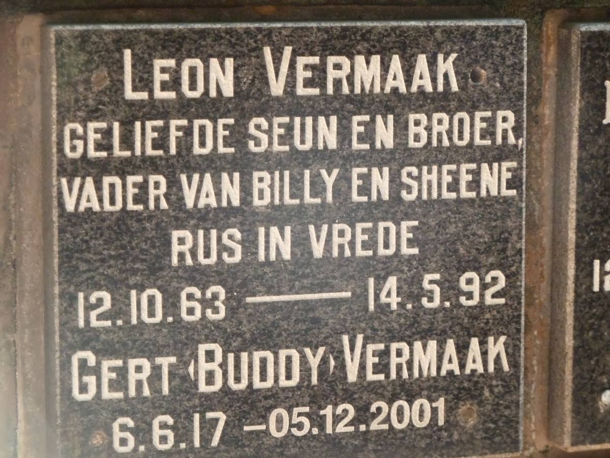 VERMAAK Leon 1963-1992 :: VERMAAK Gert 1917-2001