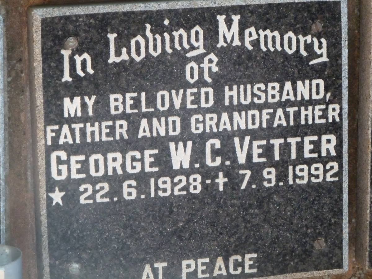 VETTER George W.C. 1928-1992