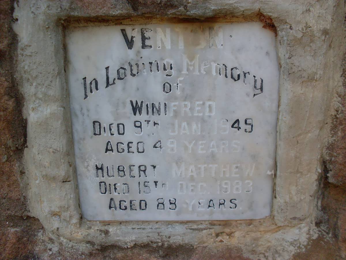 VENTON Hubert Matthew -1983 &amp; Winifred -1949