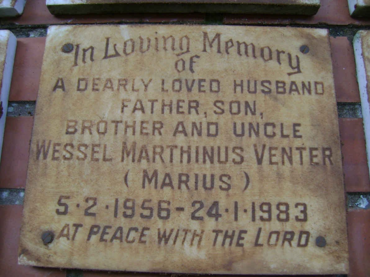 VENTER Wessel Marthinus 1956-1983