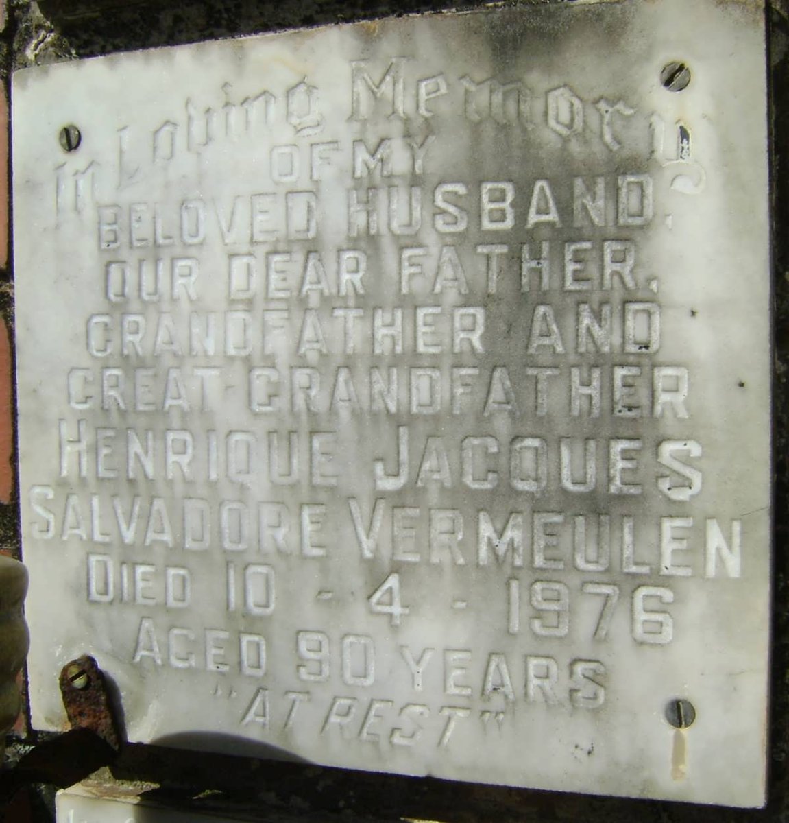 VERMEULEN Henrique Jacques Salvadore -1976