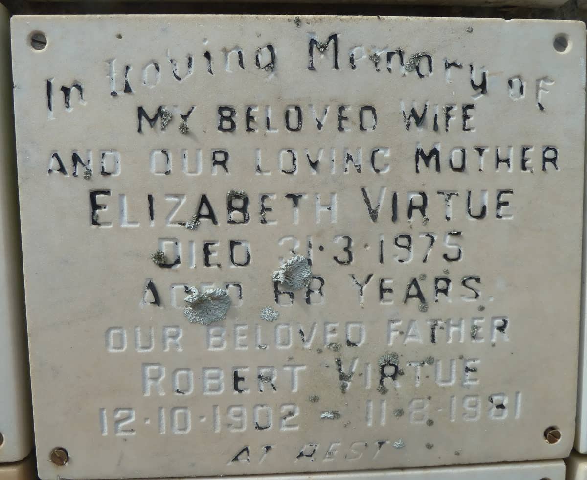 VIRTUE Robert 1902-1981 &amp; Elizabeth -1975