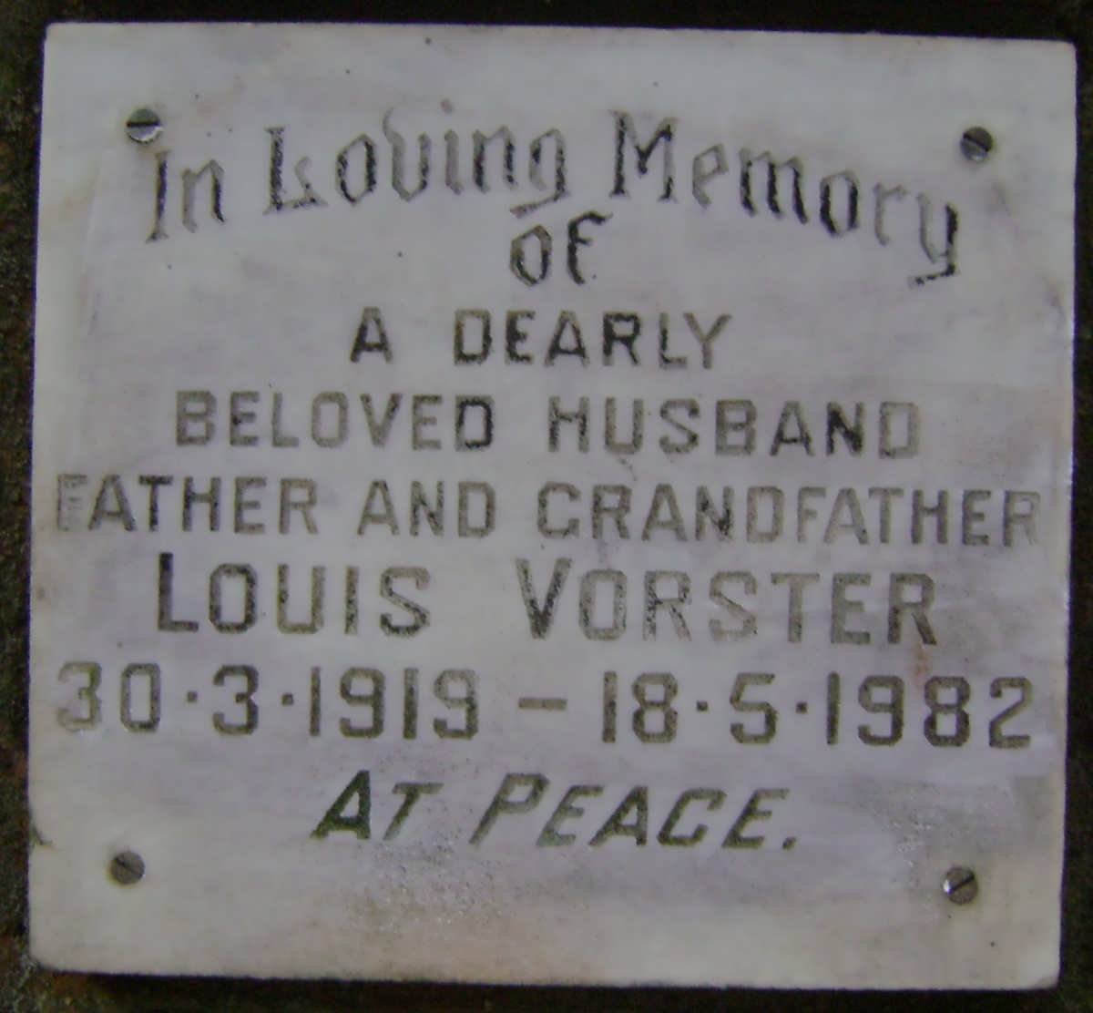 VORSTER Louis 1919-1982