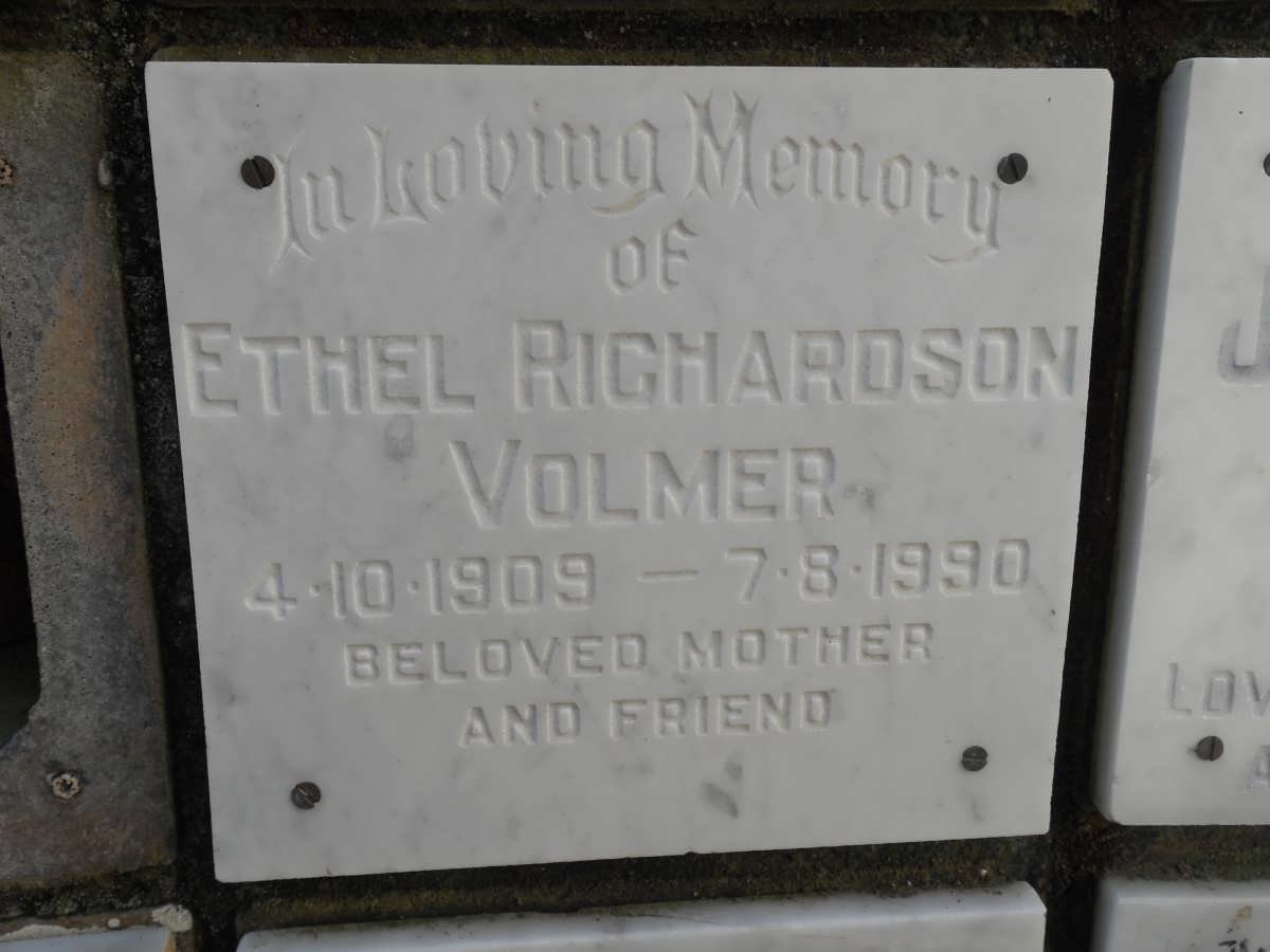 VOLMER Ethel Richardson 1909-1990