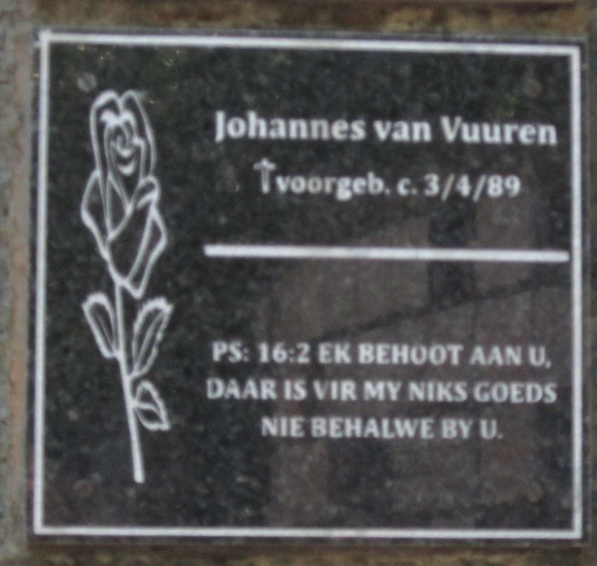 VUUREN Johannes, van 1989-1989