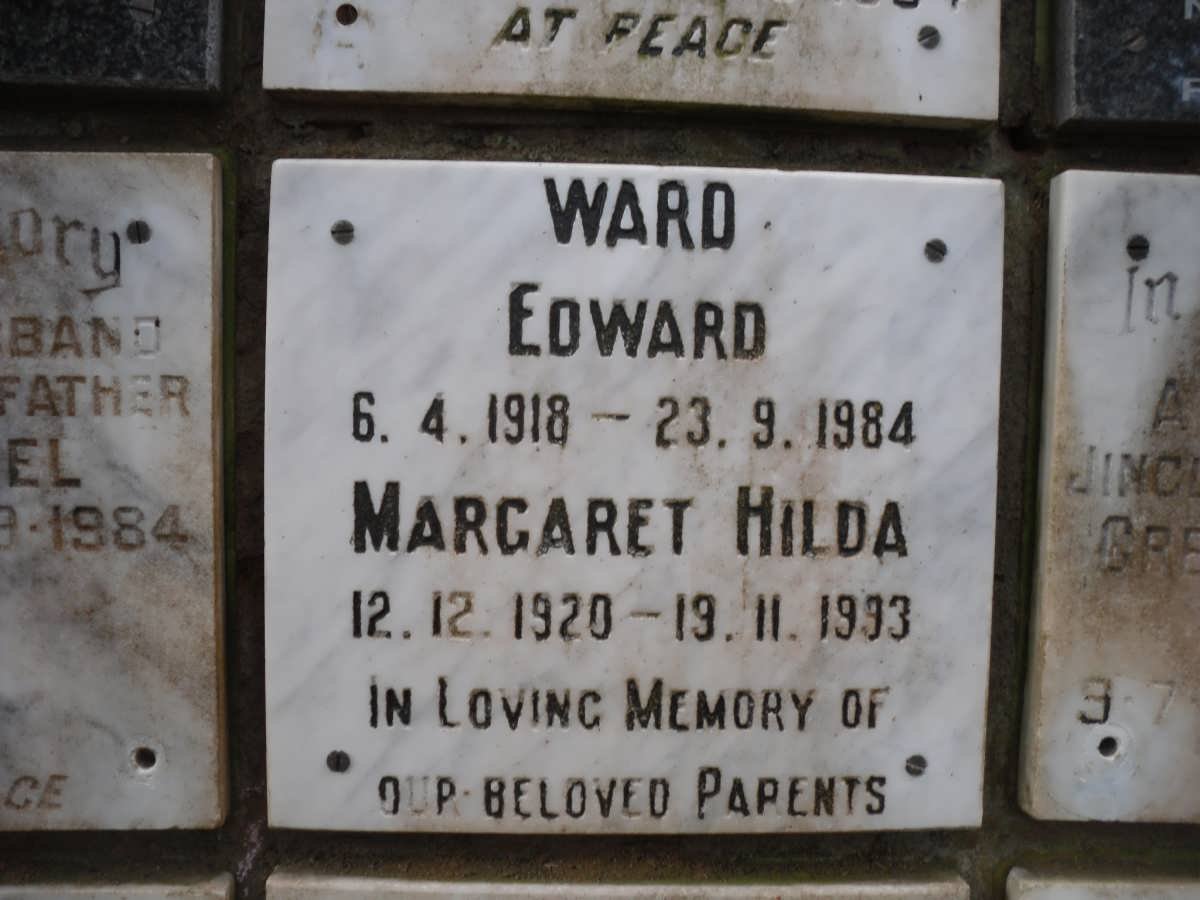 WARD Edward 1918-1984 &amp; Margaret Hilda 1920-1993