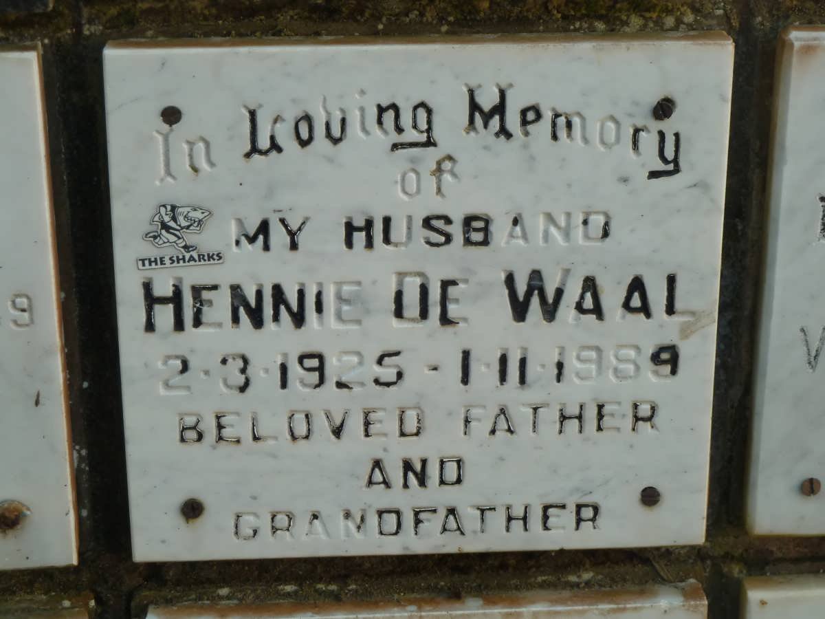 WAAL Hennie, de 1925-1989