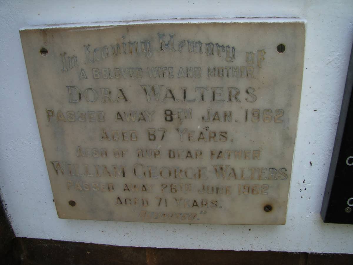 WALTERS William George -1962 &amp; Dora -1962
