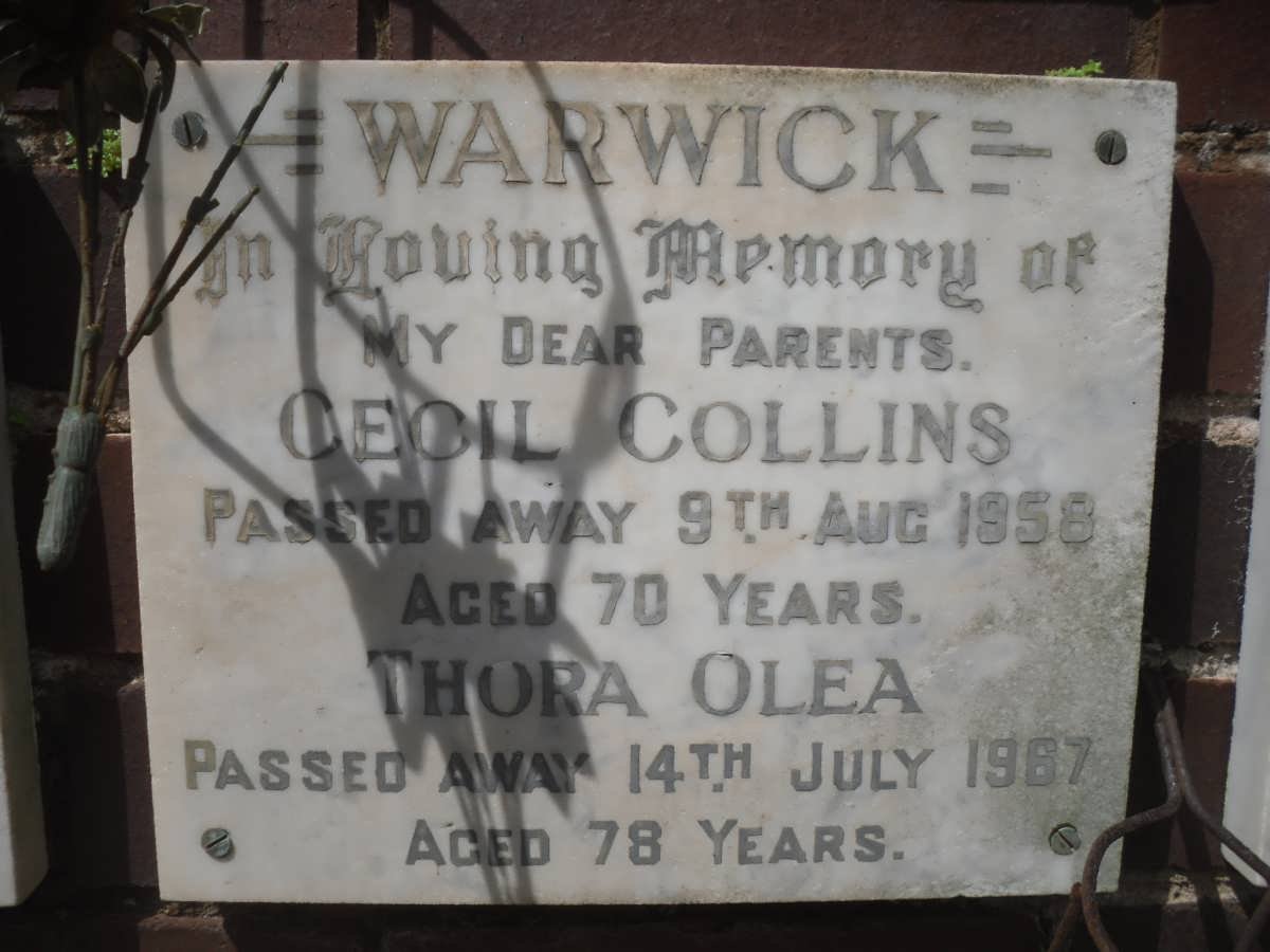 WARWICK Cecil Collins -1958 &amp; Thora Olea -1967