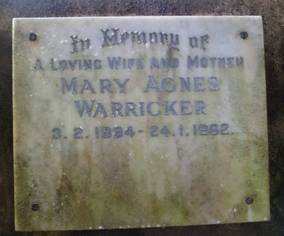 WARRICKER Mary Agnes 1894-1962