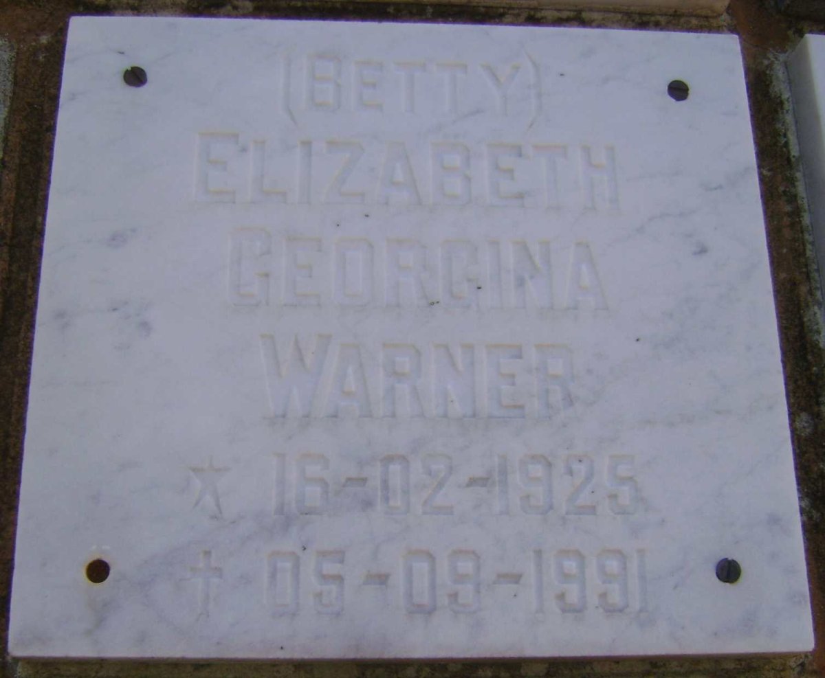 WARNER Elizabeth Georgina 1925-1991