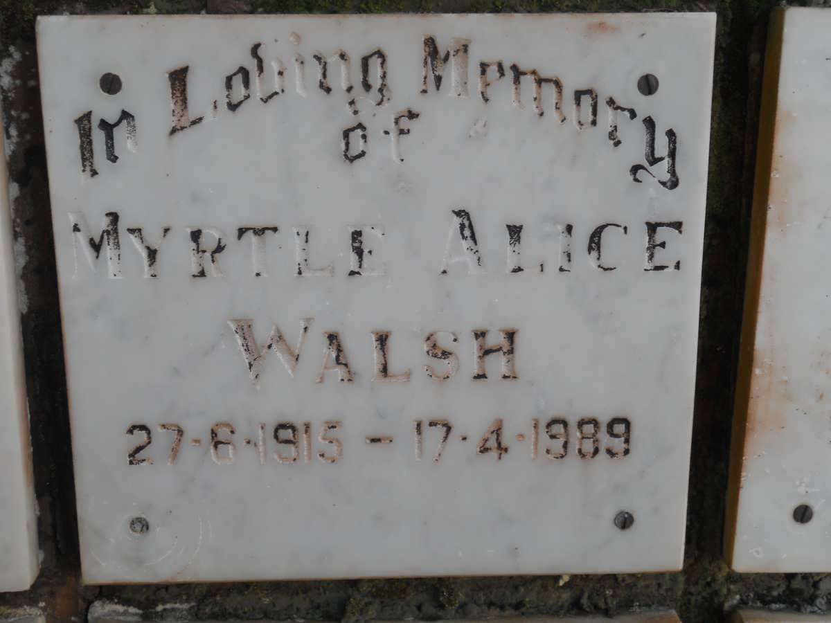 WALSH Myrtle Alice 1915-1989
