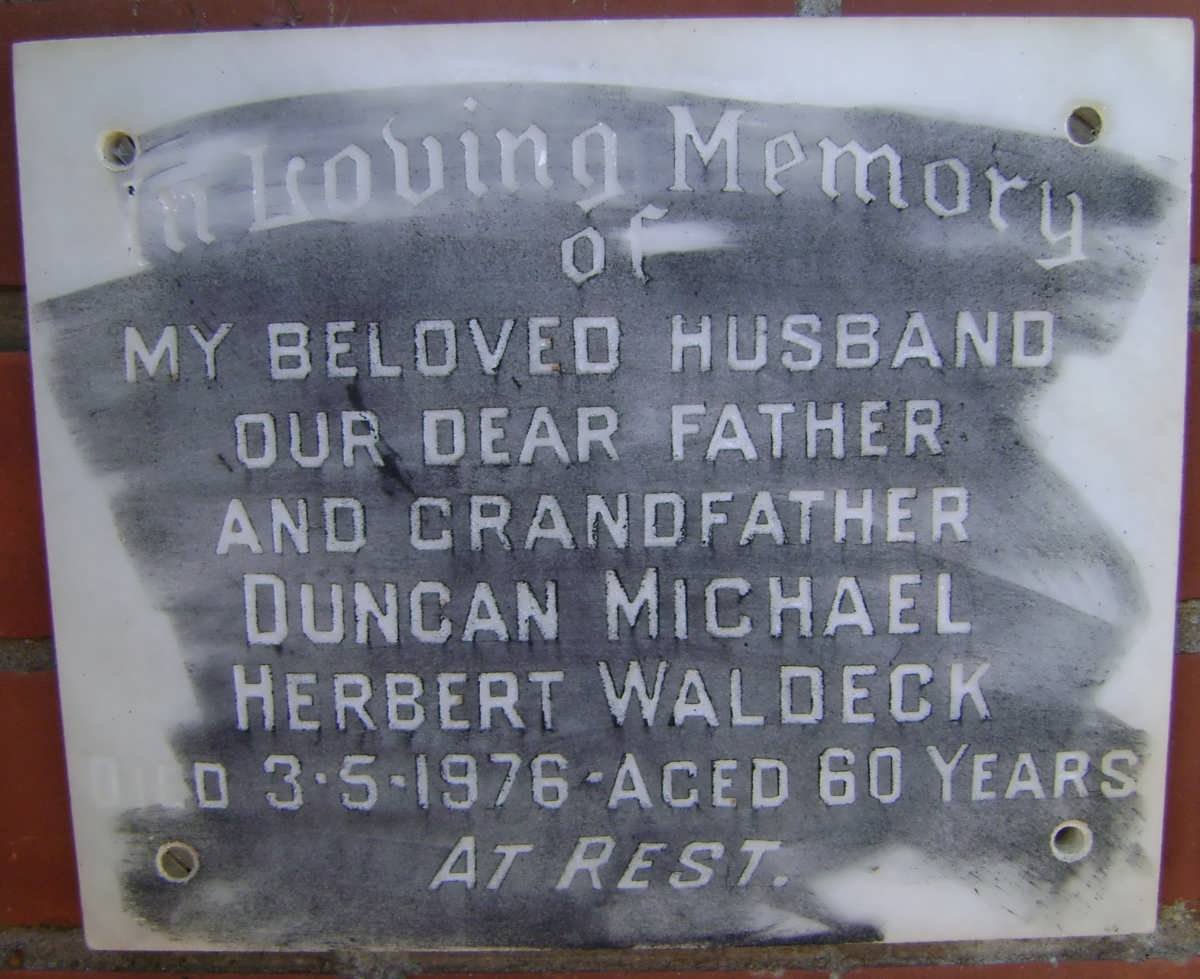 WALDECK Duncan Michael Herbert -1976