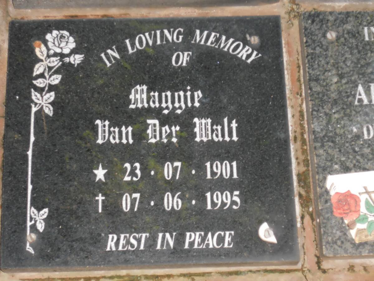 WALT Maggie, van der 1901-1995