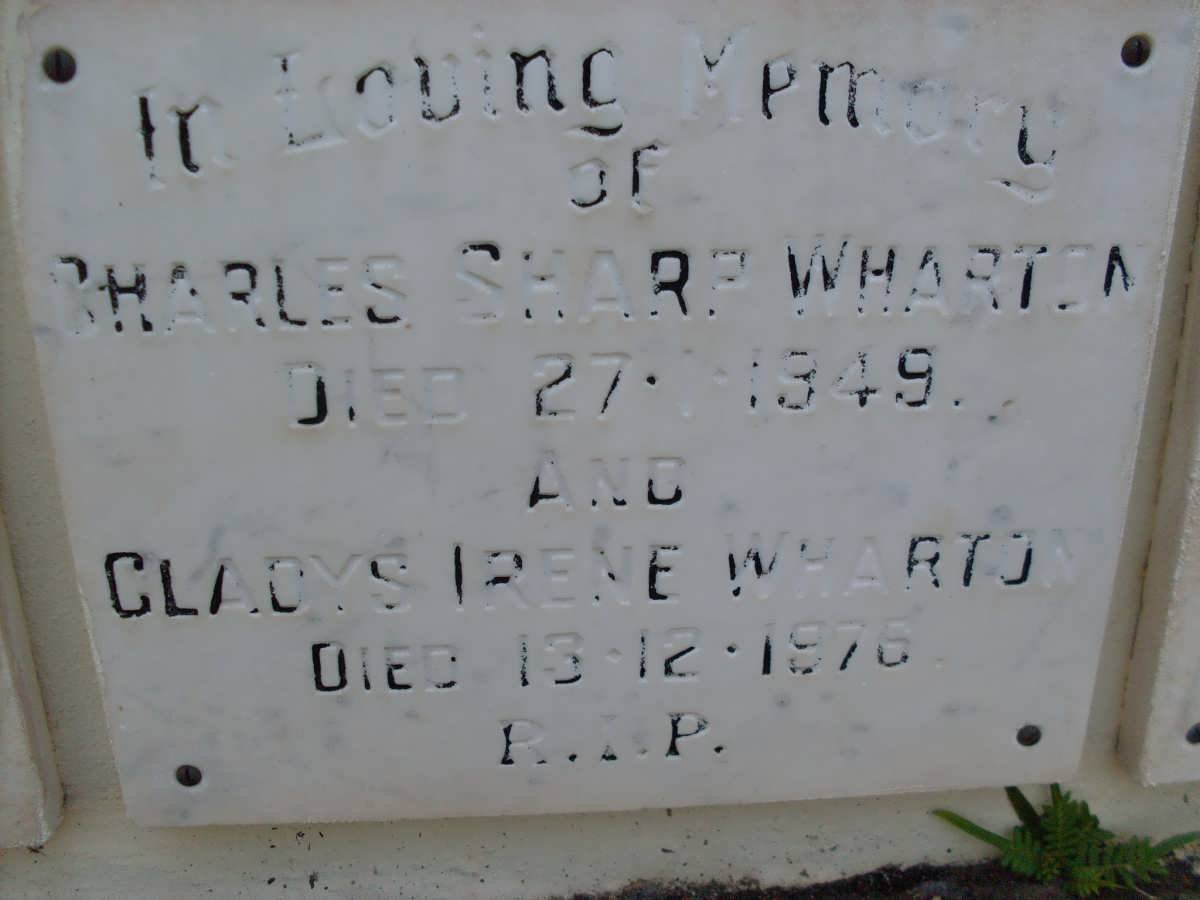 WARTON Charles Sharp -1949 &amp; Gladys Irene -1976