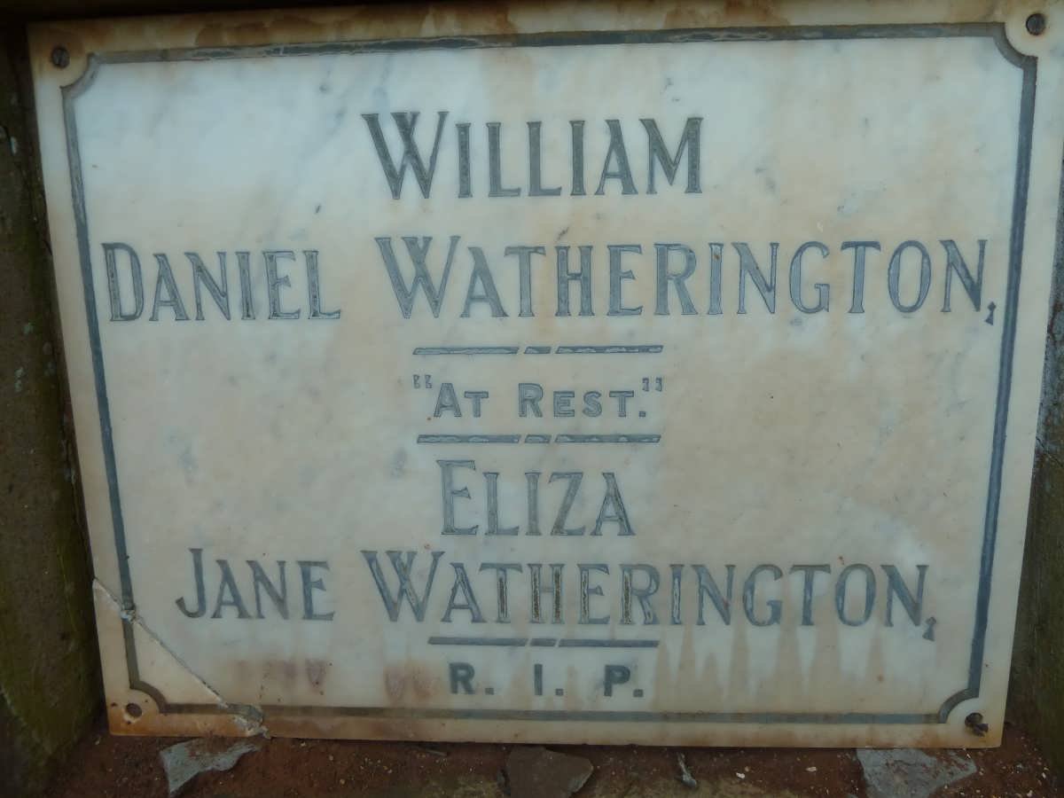 WATHERINGTON William Daniel &amp; Eliza Jane
