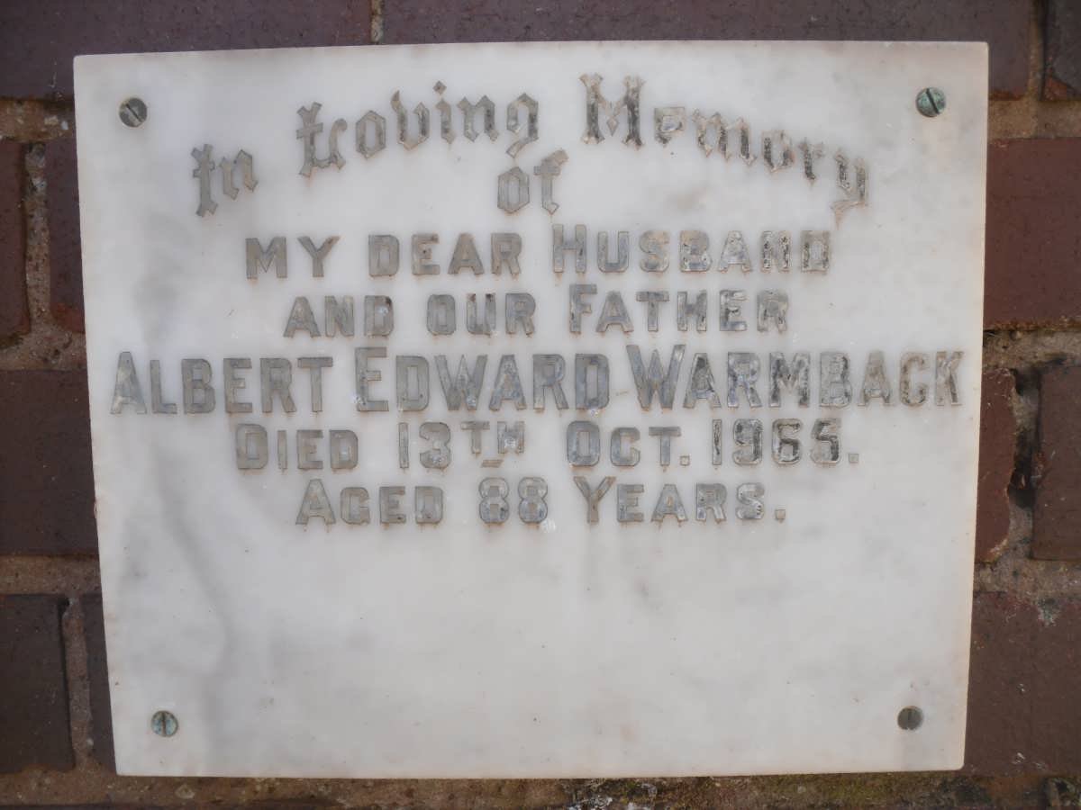 WARMBACK Albert Edward -1965